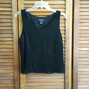 Dressy black silk crepe tank top for Ann Taylor petites, size 12 P